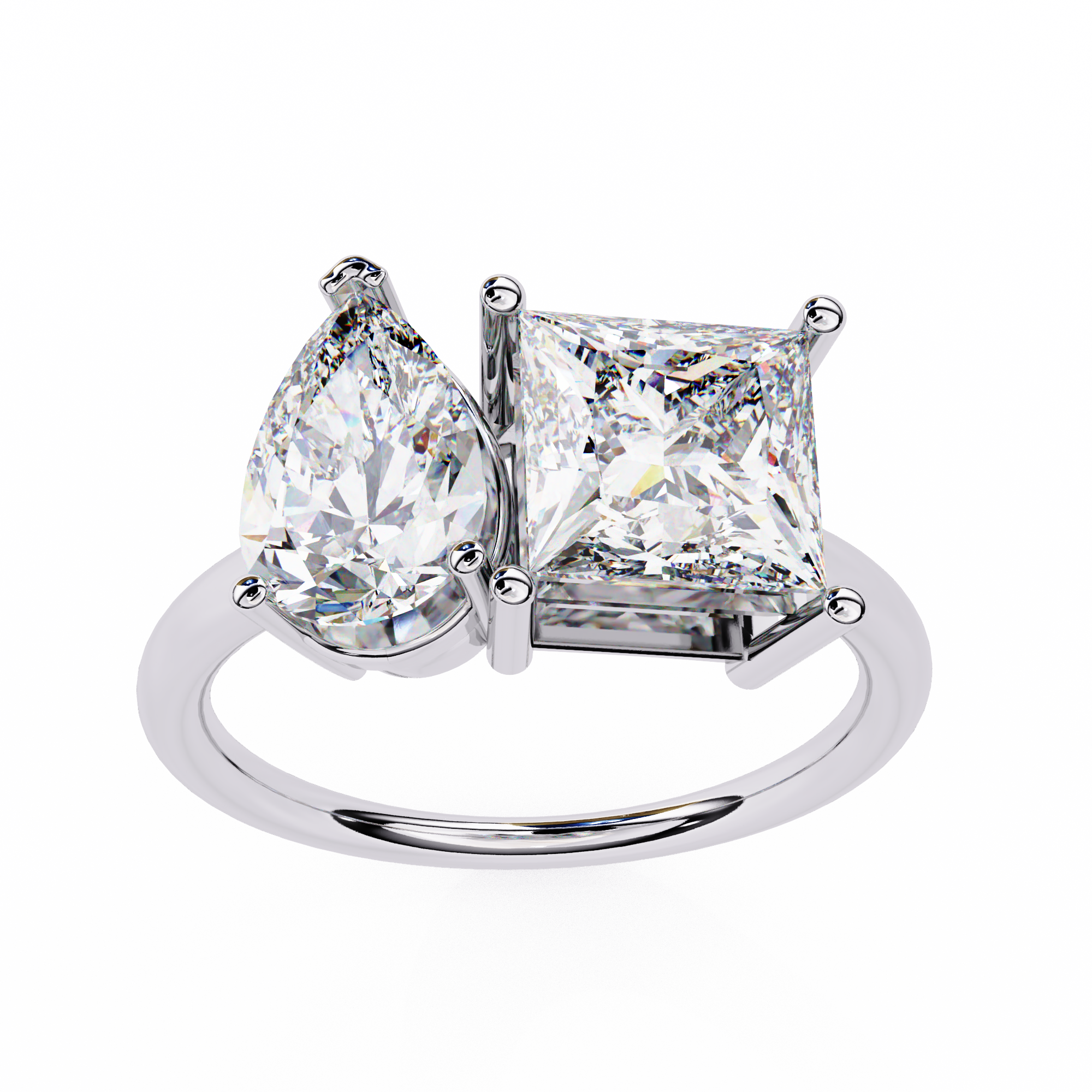 Buy 4.30ct Princess Cut Natural Diamond Ring Solitairekart